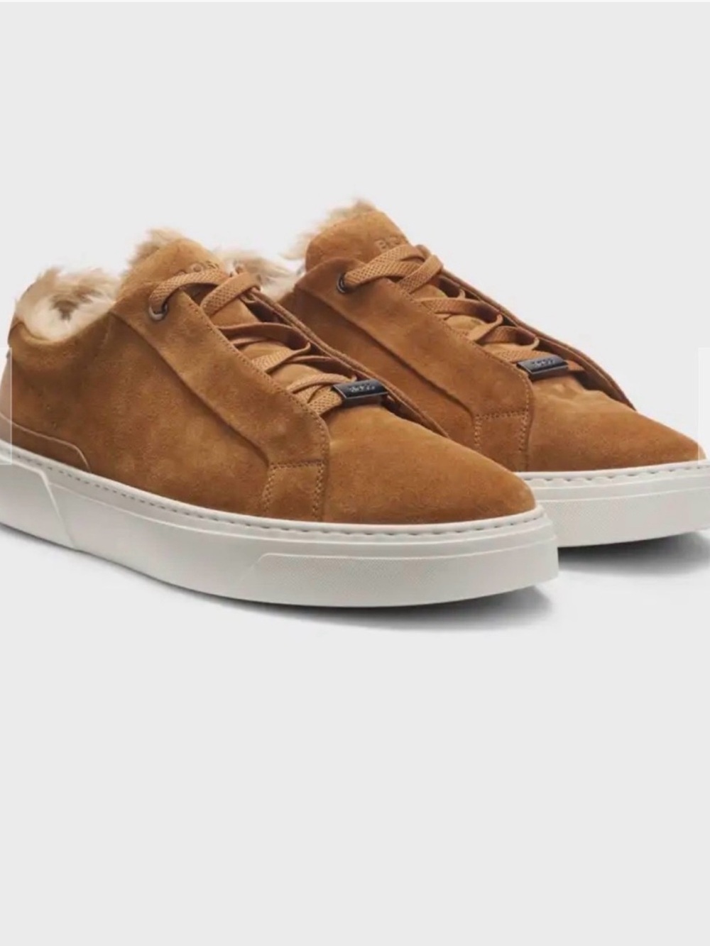 Boss x Steiff Men's Special Edition Suede Sneakers With Off White Soles